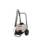 Agri-Fab 6 Gallon Push Sprayer - Battery Powered Electric Sprayer, 40 psi Pump, Flat-Free Tires, 10 ft Hose, Translucent Tank, Lawn & Garden Sprayer