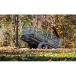 Yard Tuff Single Axle Dump Cart 57.5" x 39" | Heavy Duty Steel for ATV, UTV, Tractor | Hand-Operated Dump Latch - Image 3