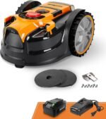 LawnMaster OcuMow MAX VBRM601YCM Wire-Free Robot Mower | Optical Navigation, Obstacle Avoidance, 3500 sq ft, 35% Slope, No App