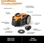 LawnMaster OcuMow MAX VBRM601YCM Wire-Free Robot Mower | Optical Navigation, Obstacle Avoidance, 3500 sq ft, 35% Slope, No App - Image 2
